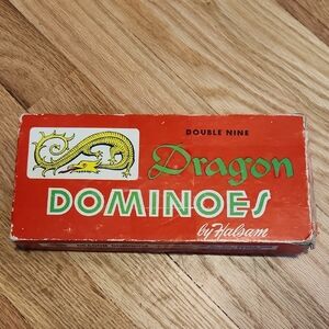 Dragon Double Nine Dominoes Set By Halsam Vintage 55 Pieces Gaming